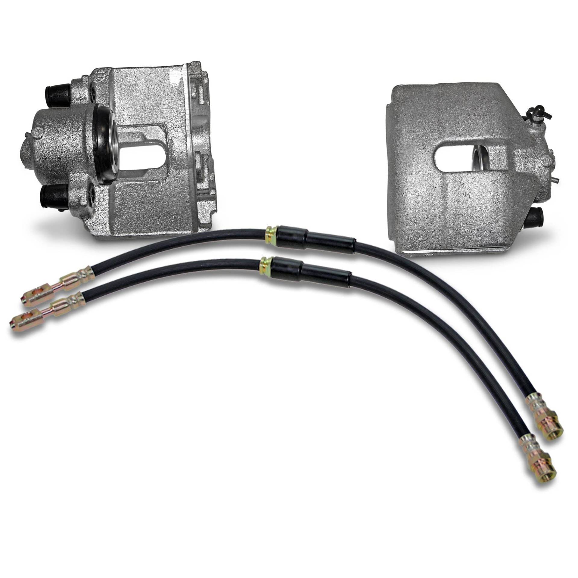 ATEC Germany 2x Bremssattel vorne links und rechts Bremszange ohne Hohlschraube Faustsattel ohne Halter inkl. Bremsschlauch, Kompatibel mit A udi A3 (8P1), A3 Cabriolet (8P7), A3 Sportback (8PA), SEAT von ATEC Germany