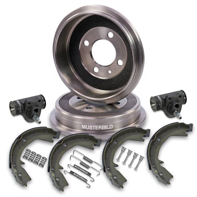 ATEC Germany Bremsensatz Hinterachse inkl. 2x Bremstrommel 4x Bremsbacken 1x Montagesatz 2x Radbremszylinder (Grauguss) Kompatibel mit SKODA OCTAVIA 1 (1U2) (1U5), ROOMSTER (5J7) (5J) von ATEC Germany