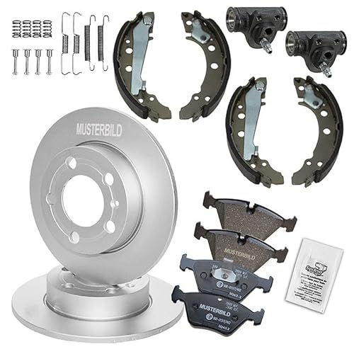 ATEC Germany Bremsenset Vorderachse inkl. Bremsscheiben Ø 255 mm Belüftet + Bremsbeläge Vorne + Bremsbacken Hinten Kompatibel mit VW PASSAT B3/B4 (3A2, 35I), PASSAT B3/B4 Variant (3A5, 35I) von ATEC Germany