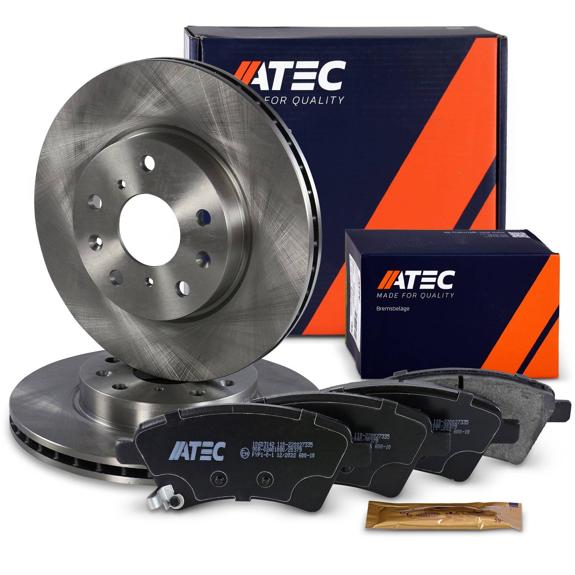 ATEC Germany Bremsenset Vorderachse inkl. Bremsscheiben Ø 280 mm Belüftet + Bremsbeläge Vorne Kompatibel mit FIAT SEDICI (189_), SUZUKI SX4 (EY, GY), SX4 Stufenheck (GY, RW) von ATEC Germany