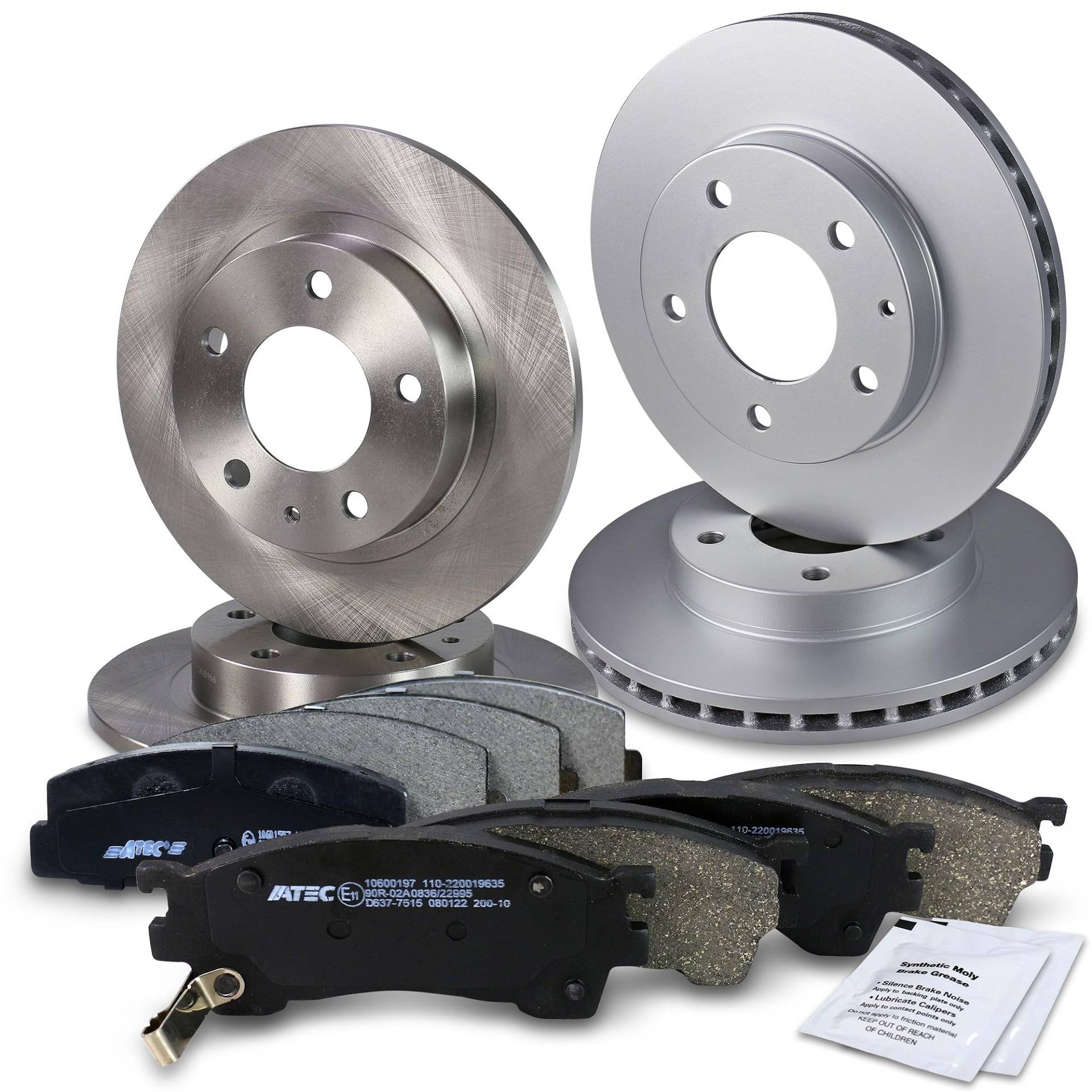 BESTPRICE Bremsenset inkl. Bremsscheiben vorne Ø 258 mm + hinten Ø 261 mm + Bremsbeläge vorne und hinten, Kompatibel mit MAZDA 626 V (GF), 626 V Hatchback (GF), 626 V Station Wagon (GW), PREMACY (CP) von ENVA MADE FOR QUALITY