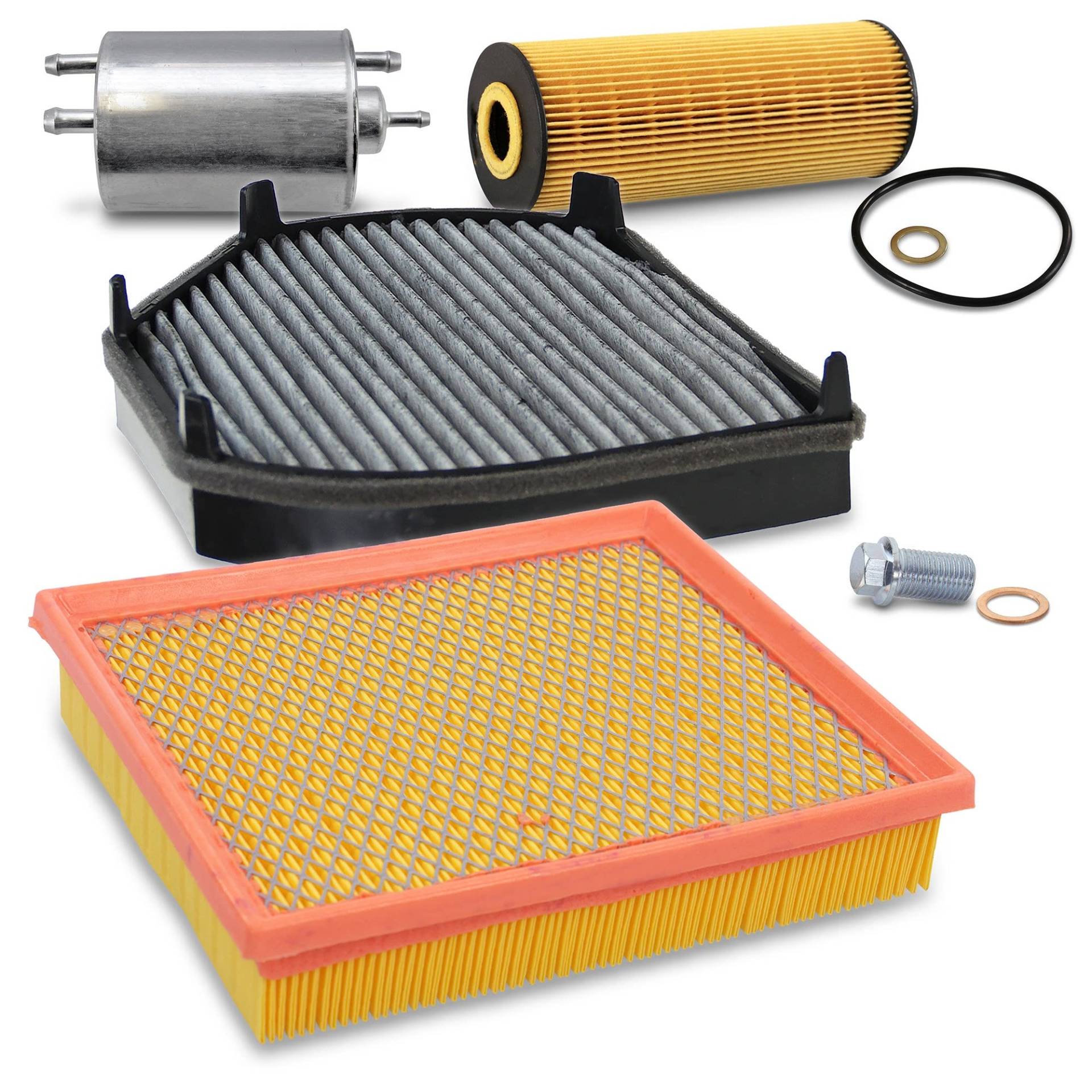 BESTPRICE Inspektionspaket Filterset mit 1x Ölfilter, 1x Luftfilter, 1x Innenraumfilter (Pollenfilter) mit Aktivkohle, 1x Kraftstofffilter, Kompatibel mit MERCEDES-BENZ SLK (R170) von ENVA MADE FOR QUALITY