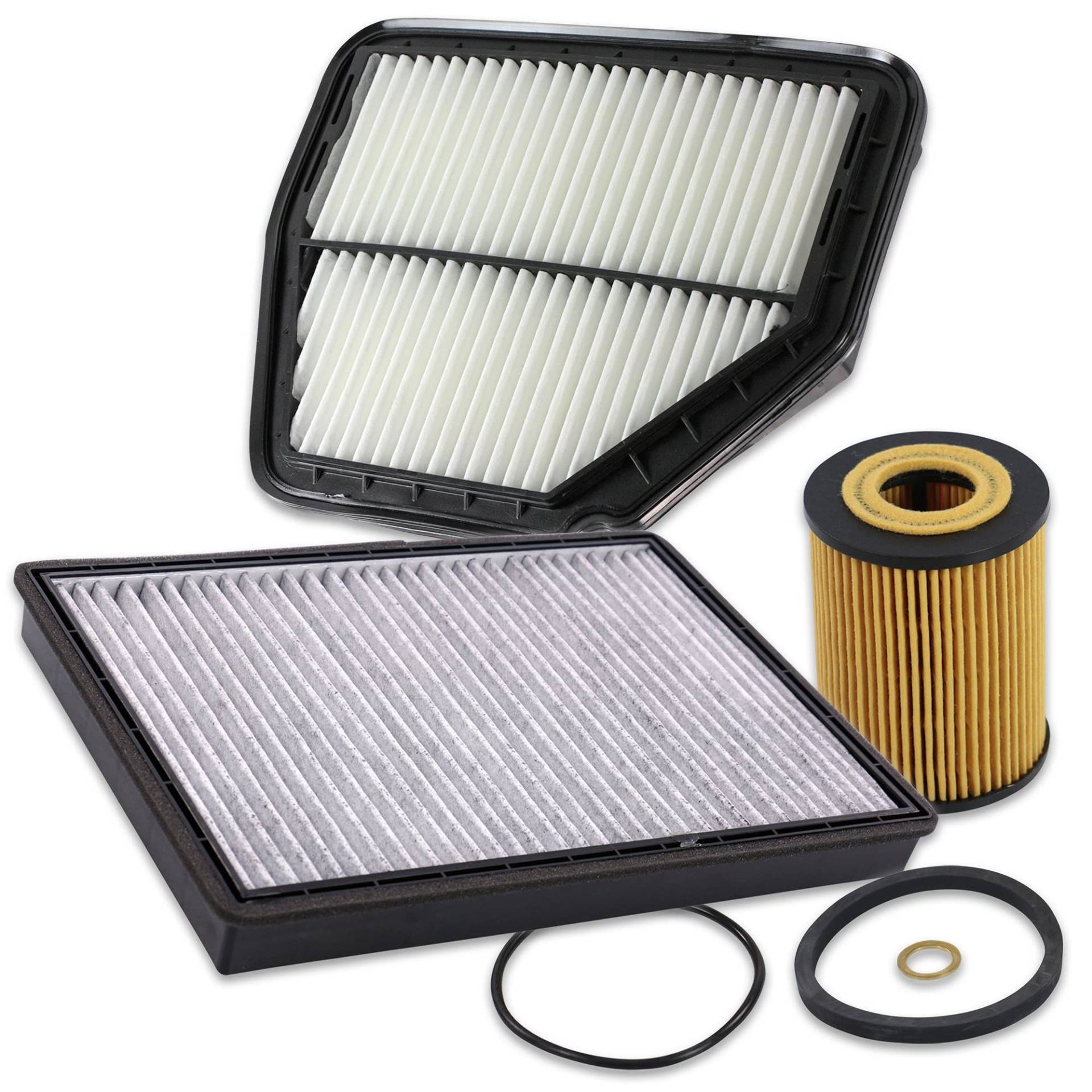 BESTPRICE Inspektionspaket Filterset mit 1x Ölfilter; 1x Luftfilter; 1x Innenraumfilter (Pollenfilter) mit Aktivkohle, KOMPATIBEL MIT - CHEVROLET CAPTIVA (C100, C140), OPEL ANTARA A (L07) von ATEC Germany