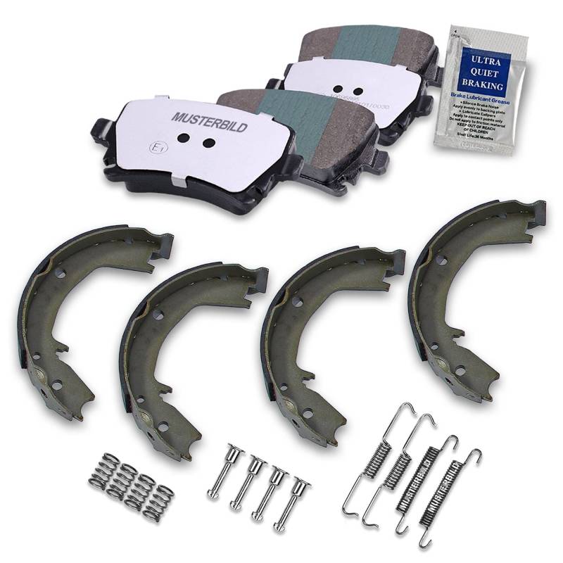 ATEC Germany Bremsbackensatz hinten + Bremsbeläge Hinten Kompatibel mit BMW 5er (E39), 5 Touring (E39) von ATEC Germany