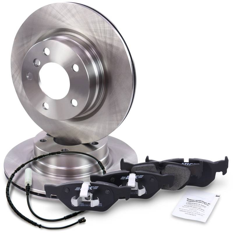 BESTPRICE Bremsenset Hinterachse inkl. Bremsscheiben Ø 300 mm Belüftet + Bremsbeläge hinten Kompatibel mit BMW 1er (E81), 1 (E87), 3 (E90), 3 Cabrio (E93), 3 Coupe (E92), 3 Touring (E91) von ATEC Germany