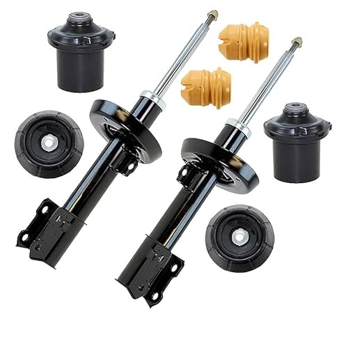 2x Gasdruck Stoßdämpfer + 2x Domlager + 2x Anschlagpuffer inkl. oberem Federaufnahmegummi + 1x Staubschutz-Satz Vorderachse von BESTPRICE