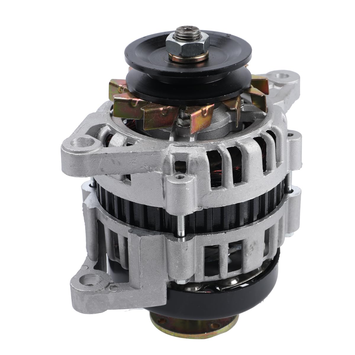 ATEdata LICHTMASCHINE 14V Permanentmagnet Motor Lichtmaschine/Generator Alternator 14V 2000W Haushalt Riemenscheibe Permanentmagnet Konstante Spannung Lichtmaschine Reines Kupfer von ATEdata