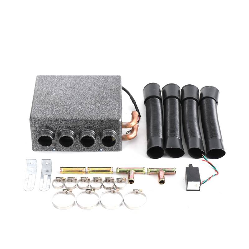 ATEdata Universal 4Ports Auto Car LKW Underdash Compact Heizung Mit Speed Switch Truck Heater Kit Copper Tube for Warm Under Dash Heat HeizlüFter Demister Zusatzheizung Scheibenentfroster von ATEdata