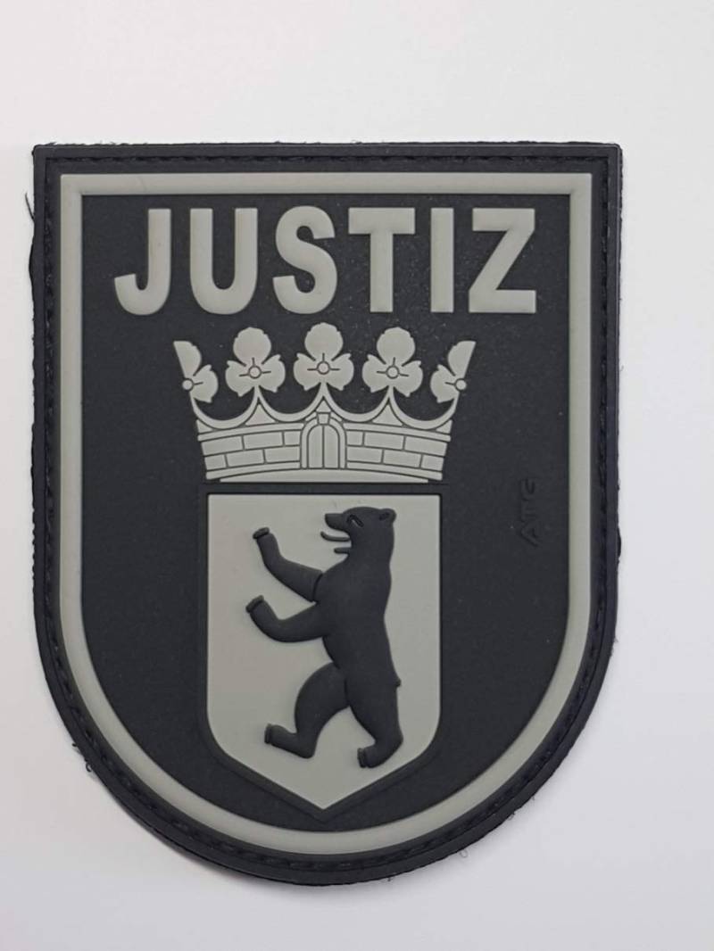 ATG Ärmelabzeichen JUSTIZ Berlin 3 D Rubber Patch (BlackOps) von swor