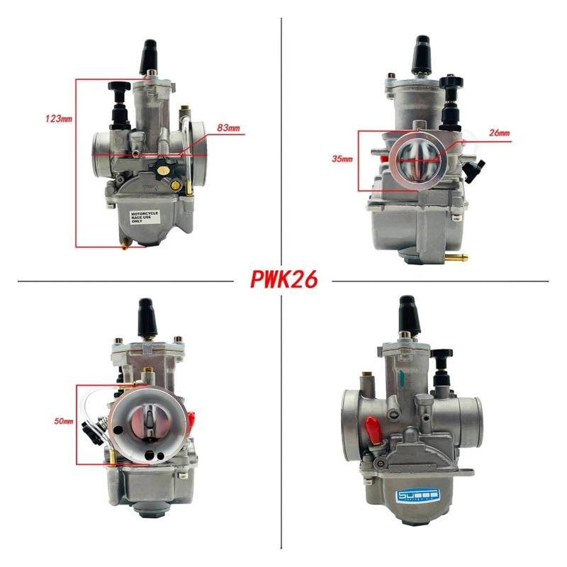 ATGADNXMUW Fit for PWK Universal 2T 4T Minimoto Pitbike 50cc -350cc Motorrad Fit for Motorrad Vergaser Pwk 24 26 28 30 32 34mm Klinge Kraftstoff(PWK 26) von ATGADNXMUW