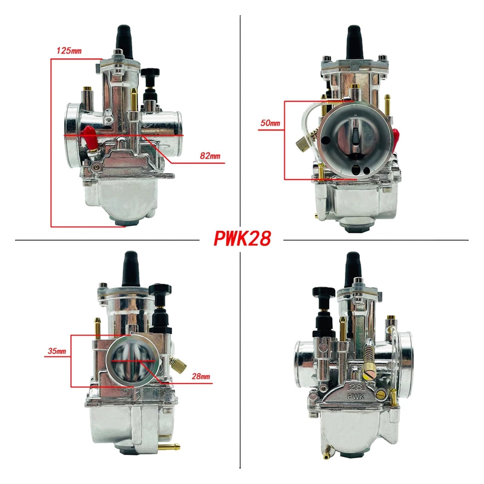 ATGADNXMUW Passend for PWK Universal Vibrierende Farbe ATV Pitbike Motorizada Carburador Passend for Koso Pwk Vergaser 24 26 28 30 32 34 mm Power Suit Kraftstoffversorgung(Pwk 28) von ATGADNXMUW