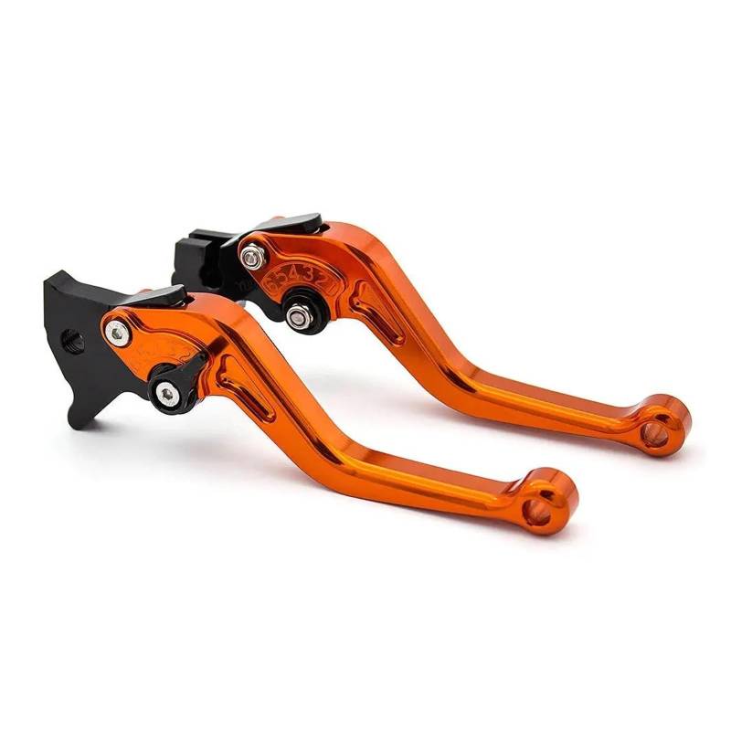 Aluminium CNC Kurz Einstellbarer Motorradbremskupplungshebelgriff Für YZF R1 R1M R1S 2015-2018 Für YZF R6 2017-2018 Bremshebel Kupplung Kupplungshebel(Orange) von ATGQBCF