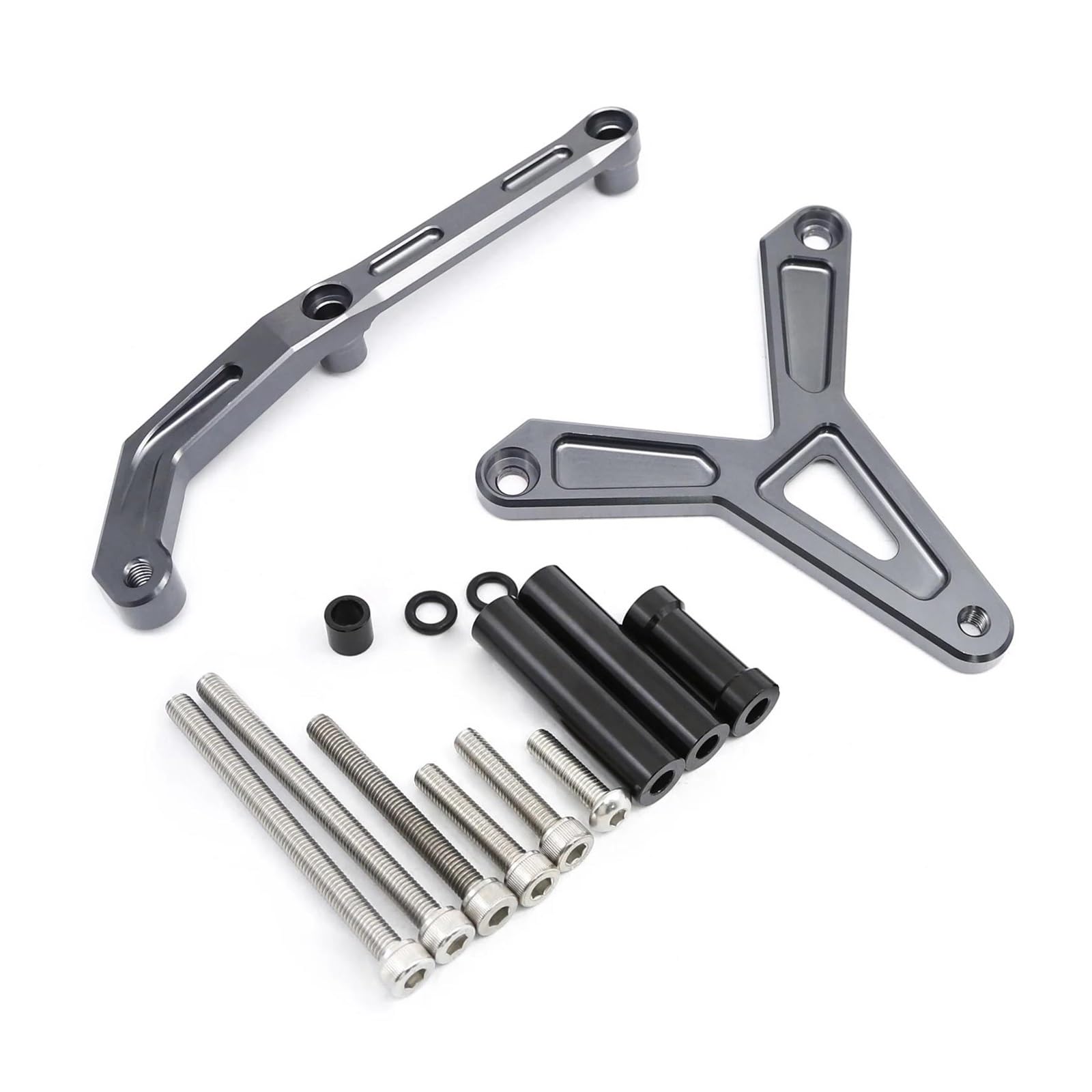 Dämpfer Lenkungsstabilisator Aluminium Carbon Motorrad Lenkung Dämpfer Stabilisator Halterung Montage Unterstützung Kit Für Tracer 900 GT 2021-2023 Lenkungsdämpfer Motorräder Assy(Gray Bracket) von ATGQBCF