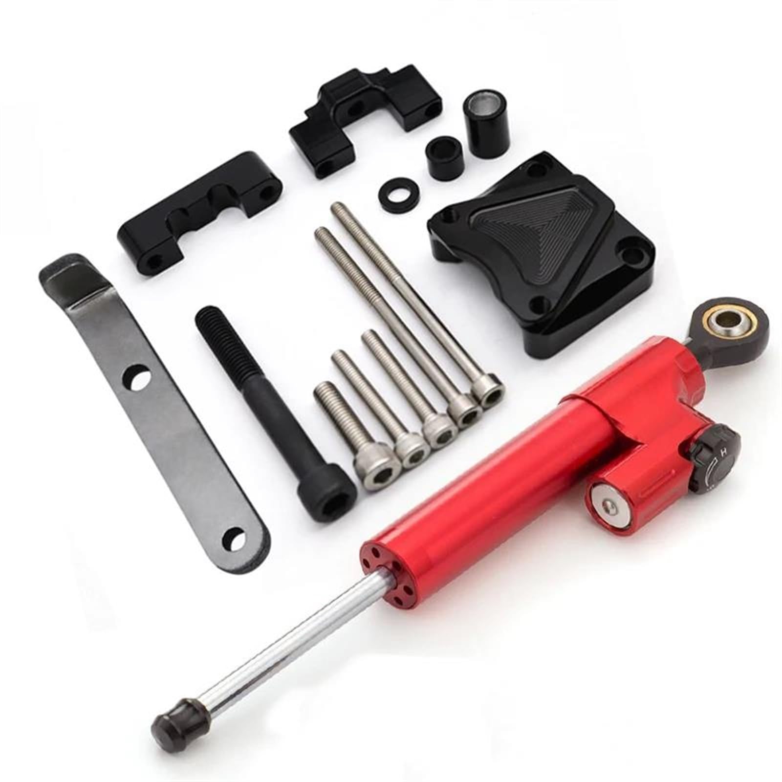 Dämpfer Lenkungsstabilisator Aluminium Halterung Montage Unterstützung Kit Richtungs Dämpfer Zubehör Für Zero 10X Roller Lenkung Dämpfer Stabilisieren Lenkungsdämpfer Motorräder Assy(Complete Set C) von ATGQBCF