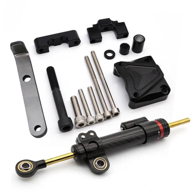 Dämpfer Lenkungsstabilisator Aluminium Halterung Montage Unterstützung Kit Richtungs Dämpfer Zubehör Für Zero 10X Roller Lenkung Dämpfer Stabilisieren Lenkungsdämpfer Motorräder Assy(Complete Set A) von ATGQBCF