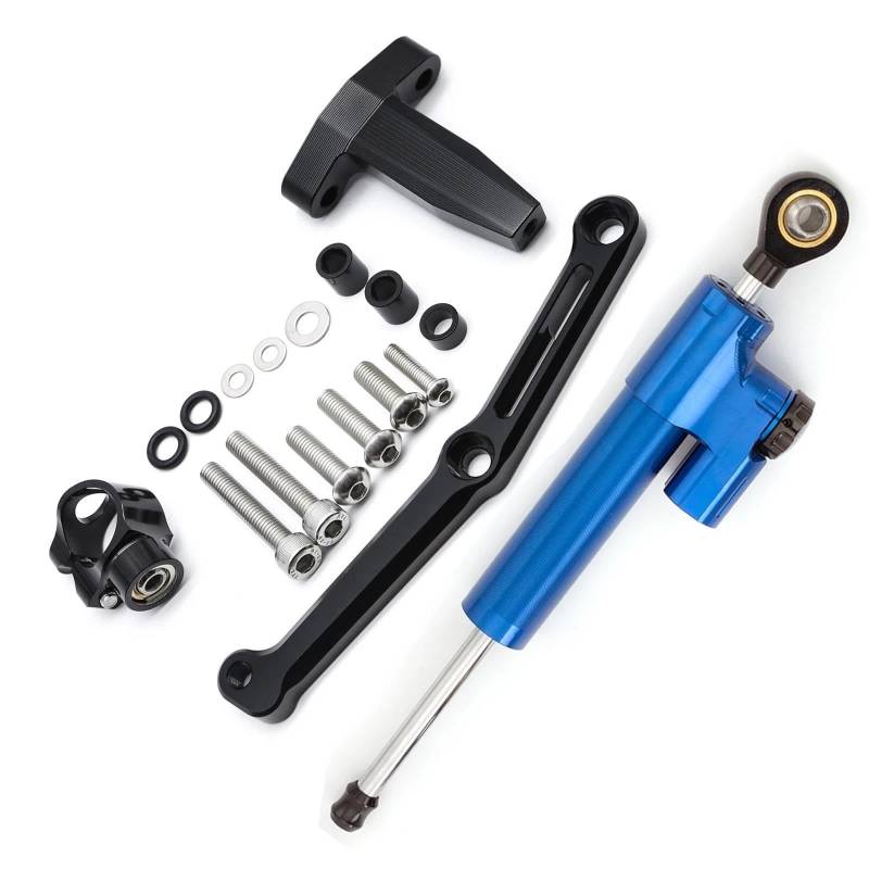 Dämpfer Lenkungsstabilisator Aluminium Lenkung Dämpfer Stabilisator Halterung Montage Unterstützung Kit Halter Für 752S 2019-2023 CNC Lenkungsdämpfer Motorräder Assy(Blue Set) von ATGQBCF