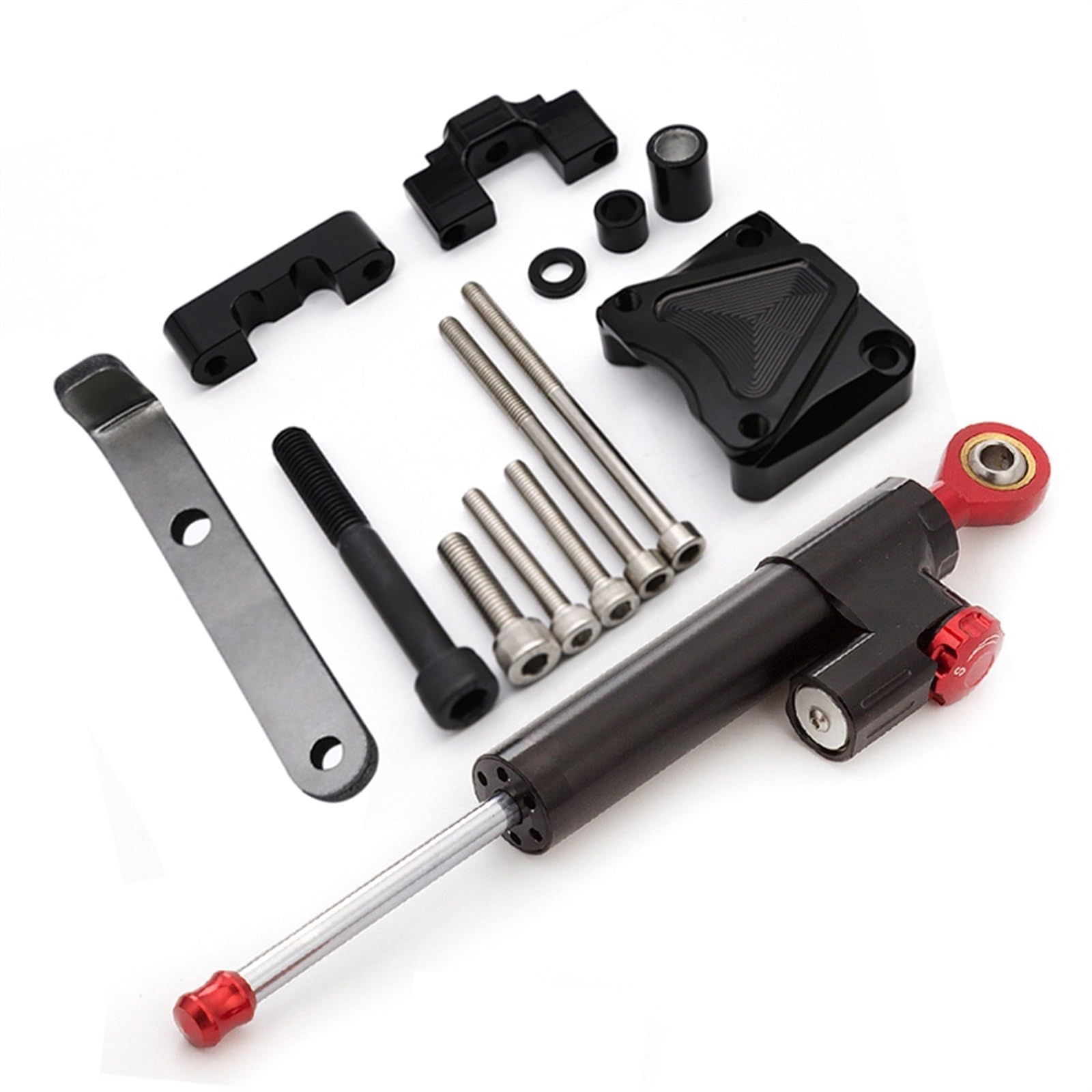 Dämpfer Lenkungsstabilisator Aluminium-Lenkungsdämpfer Stabilisieren Halterung Montageunterstützung Kit Zubehör Für Zero 10X Elektroroller Lenkungsdämpfer Motorräder Assy(Complete Set B) von ATGQBCF