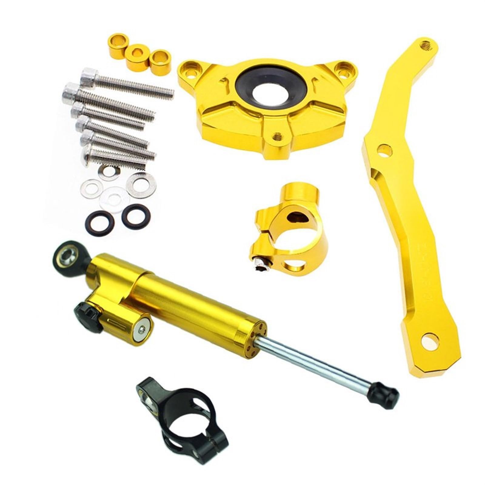 Dämpfer Lenkungsstabilisator Aluminium Motorrad Stabilisator Dämpfer Lenkung Montage Halterung Halter Unterstützung Kit Für Kawasaki Für Z1000 2010-2013 2012 Lenkungsdämpfer Motorräder Assy(Gold) von ATGQBCF