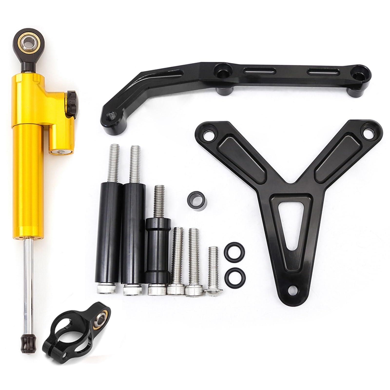 Dämpfer Lenkungsstabilisator CNC Aluminium Carbon Motorrad Lenkung Dämpfer Stabilisator Halterung Montage Unterstützung Kit Für FJ-09 Für MT-09 Tracer 2021-2023 Lenkungsdämpfer Motorräder Assy(Type-K) von ATGQBCF