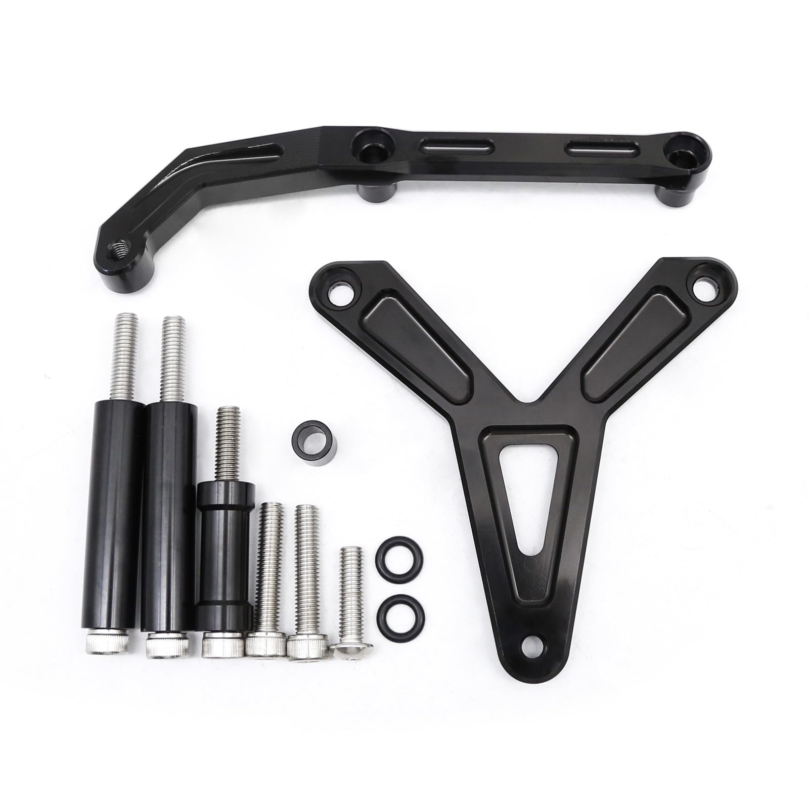 Dämpfer Lenkungsstabilisator CNC Aluminium Carbon Motorrad Lenkung Dämpfer Stabilisator Halterung Montage Unterstützung Kit Für FJ-09 Für MT-09 Tracer 2021-2023 Lenkungsdämpfer Motorräder Assy(Type-A) von ATGQBCF