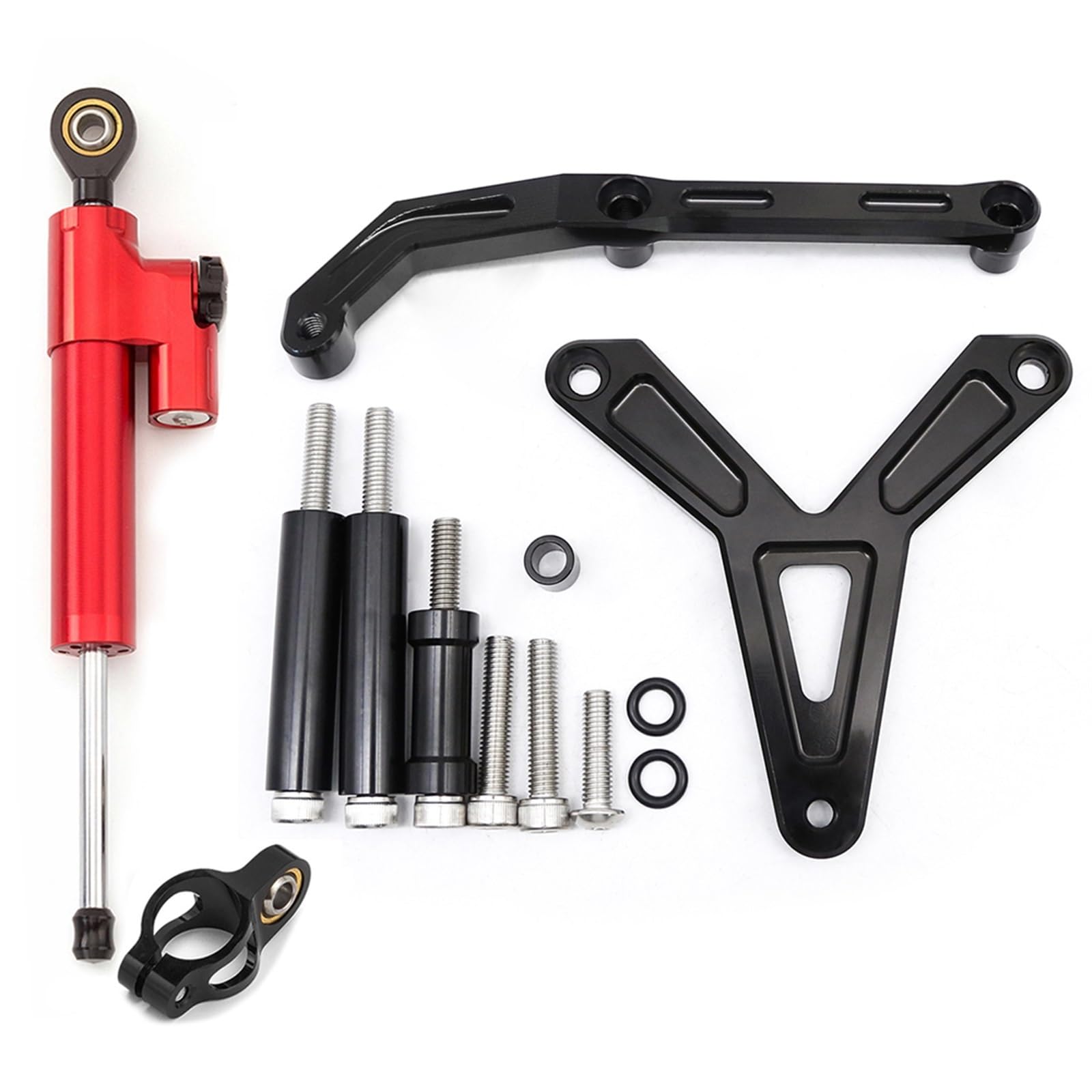 Dämpfer Lenkungsstabilisator CNC Aluminium Carbon Motorrad Lenkung Dämpfer Stabilisator Halterung Montage Unterstützung Kit Für FJ-09 Für MT-09 Tracer 2021-2023 Lenkungsdämpfer Motorräder Assy(Type-J) von ATGQBCF