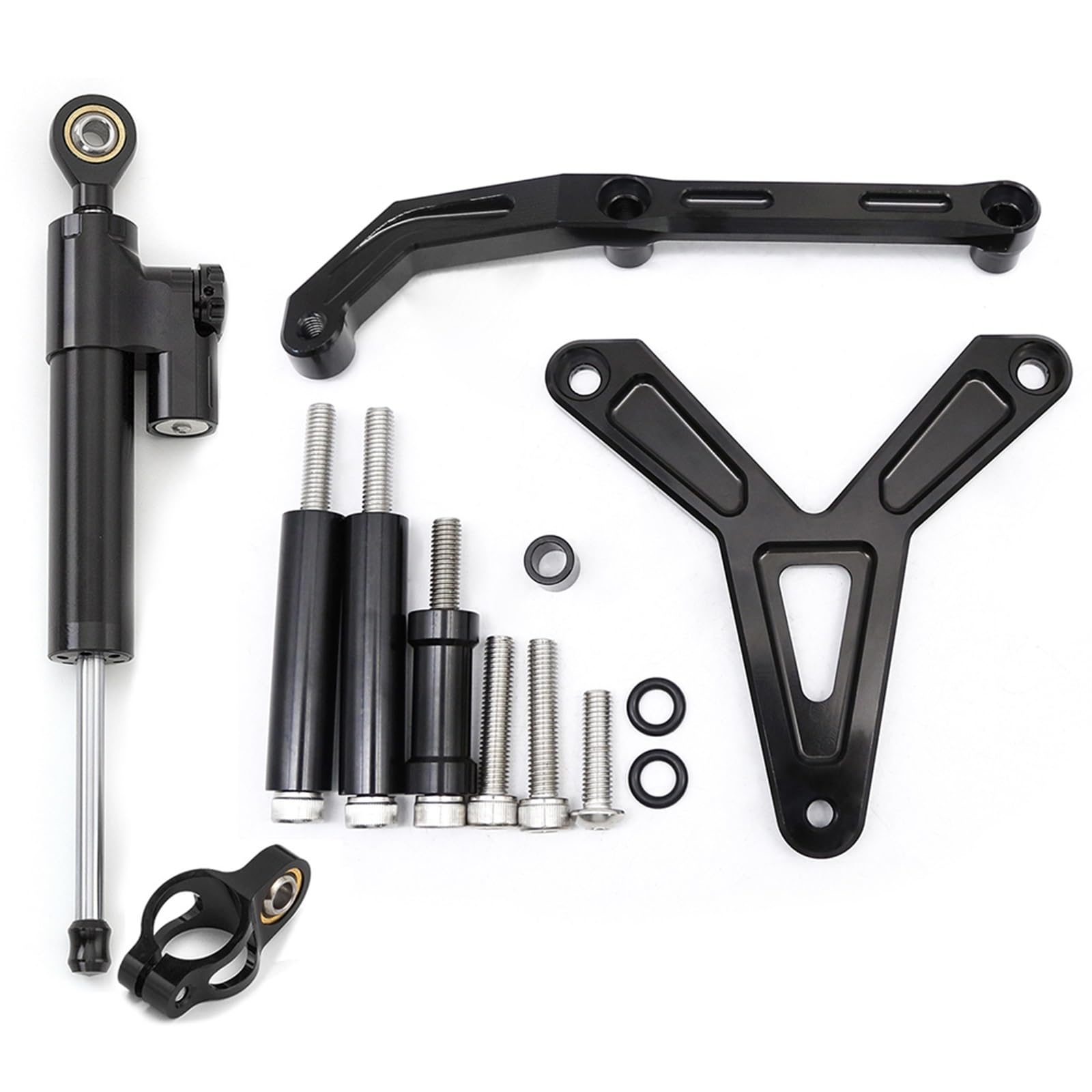 Dämpfer Lenkungsstabilisator CNC Aluminium Carbon Motorrad Lenkung Dämpfer Stabilisator Halterung Montage Unterstützung Kit Für FJ-09 Für MT-09 Tracer 2021-2023 Lenkungsdämpfer Motorräder Assy(Type-I) von ATGQBCF