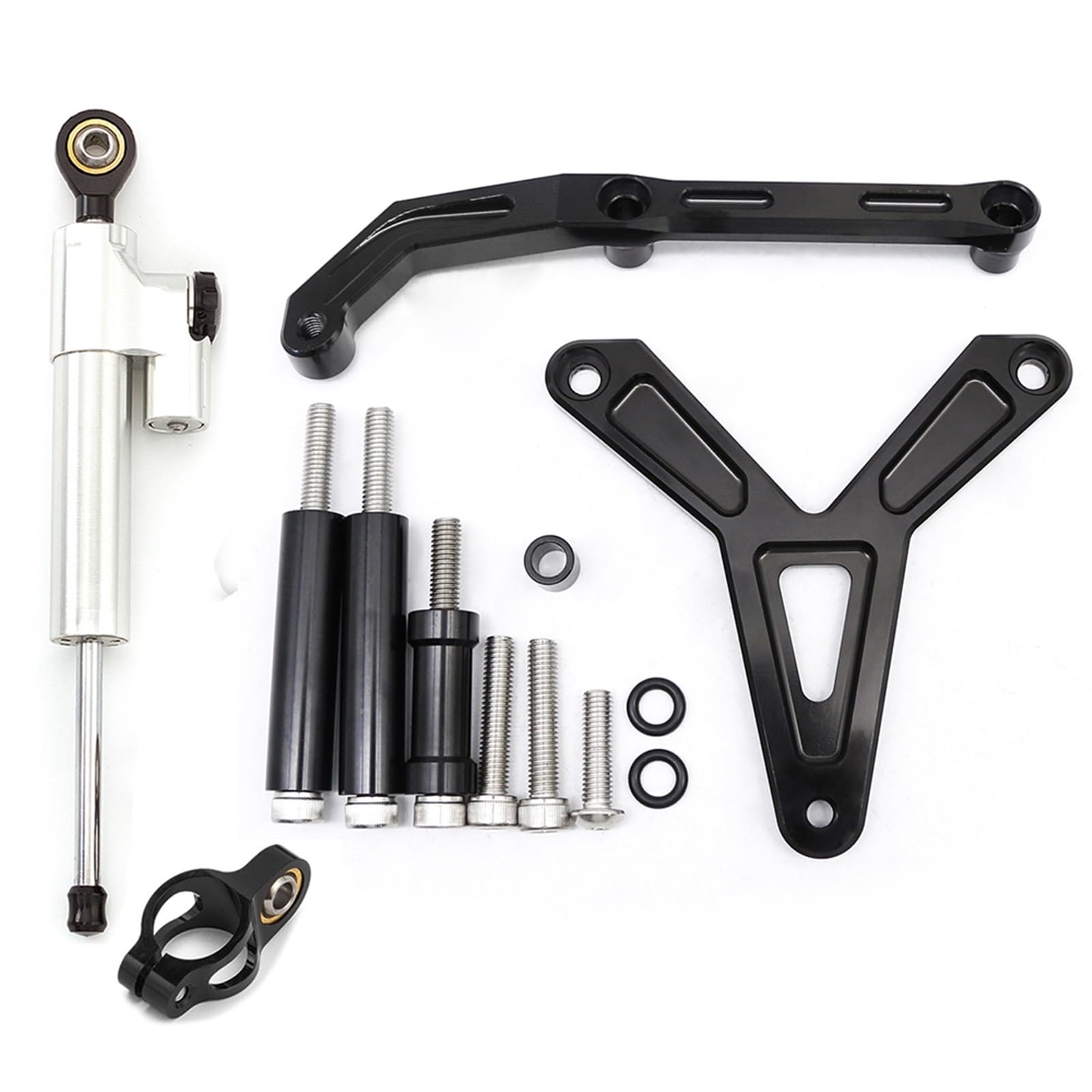 Dämpfer Lenkungsstabilisator CNC Aluminium Carbon Motorrad Lenkung Dämpfer Stabilisator Halterung Montage Unterstützung Kit Für FJ-09 Für MT-09 Tracer 2021-2023 Lenkungsdämpfer Motorräder Assy(Type-M) von ATGQBCF