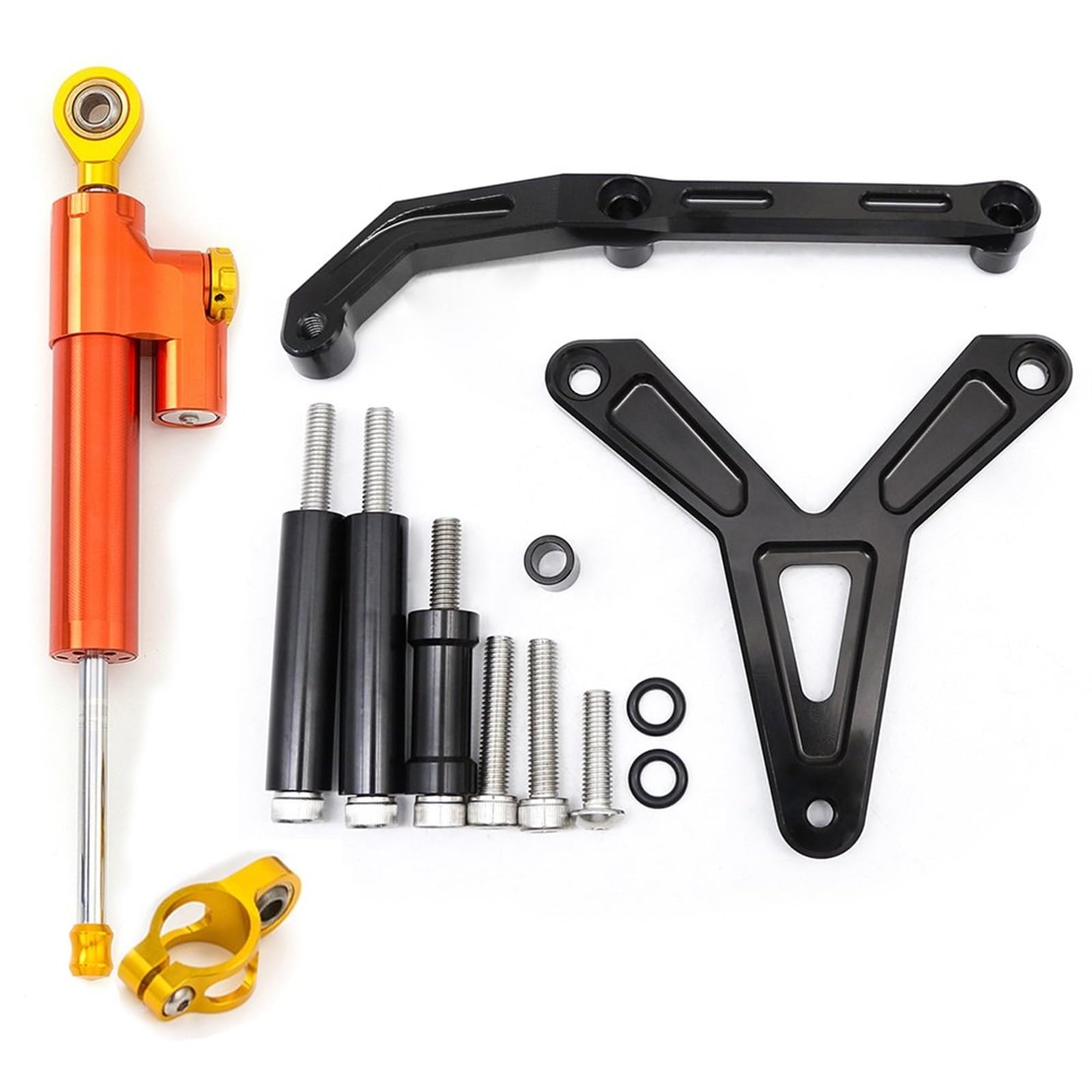 Dämpfer Lenkungsstabilisator CNC Aluminium Carbon Motorrad Lenkung Dämpfer Stabilisator Halterung Montage Unterstützung Kit Für FJ-09 Für MT-09 Tracer 2021-2023 Lenkungsdämpfer Motorräder Assy(Type-L) von ATGQBCF