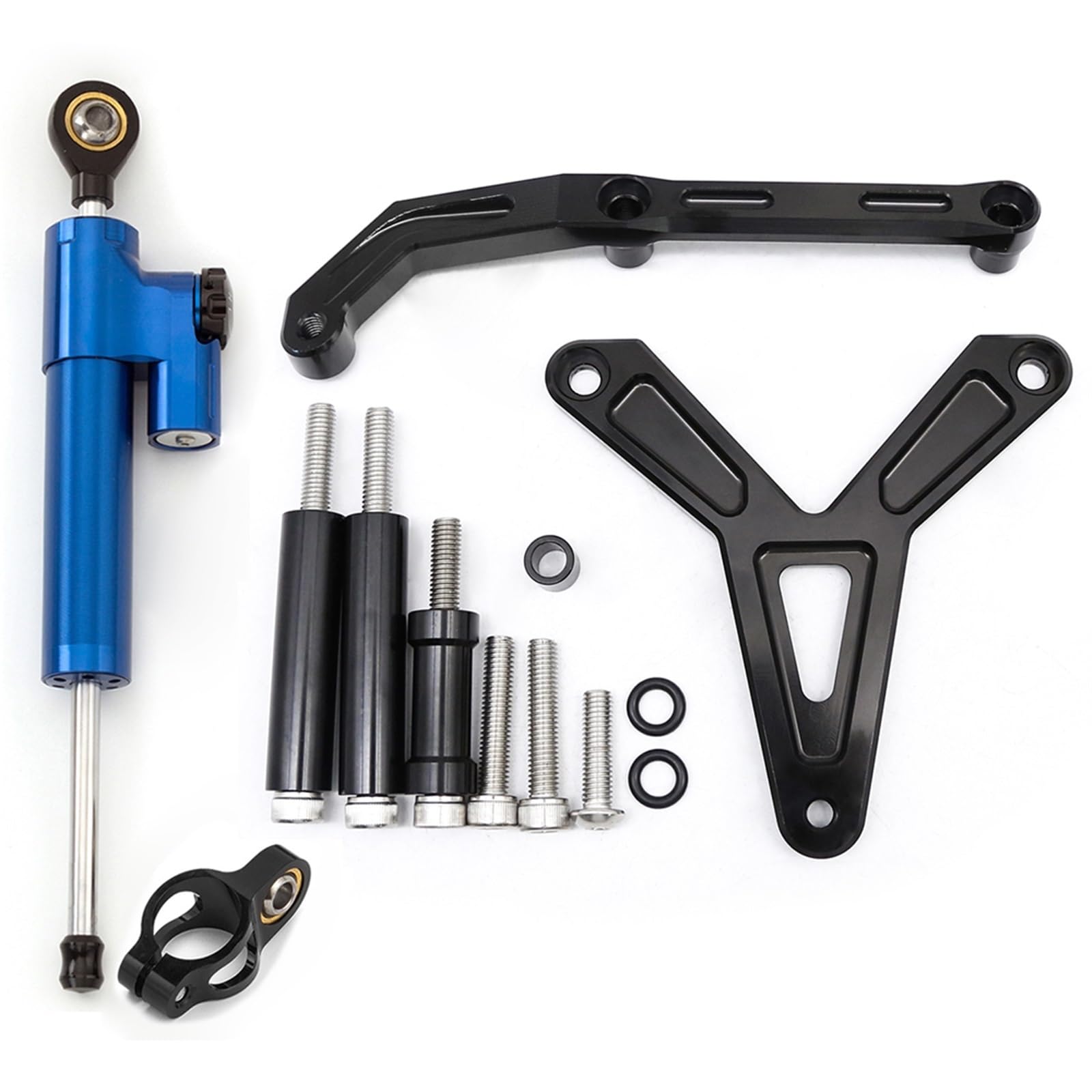 Dämpfer Lenkungsstabilisator CNC Aluminium Carbon Motorrad Lenkung Dämpfer Stabilisator Halterung Montage Unterstützung Kit Für FJ-09 Für MT-09 Tracer 2021-2023 Lenkungsdämpfer Motorräder Assy(Type-F) von ATGQBCF