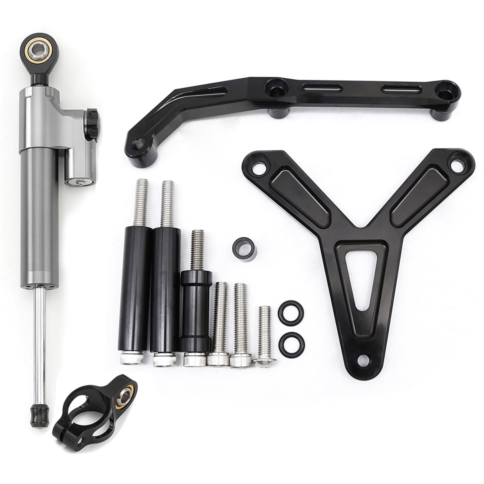 Dämpfer Lenkungsstabilisator CNC Aluminium Carbon Motorrad Lenkung Dämpfer Stabilisator Halterung Montage Unterstützung Kit Für FJ-09 Für MT-09 Tracer 2021-2023 Lenkungsdämpfer Motorräder Assy(Type-H) von ATGQBCF