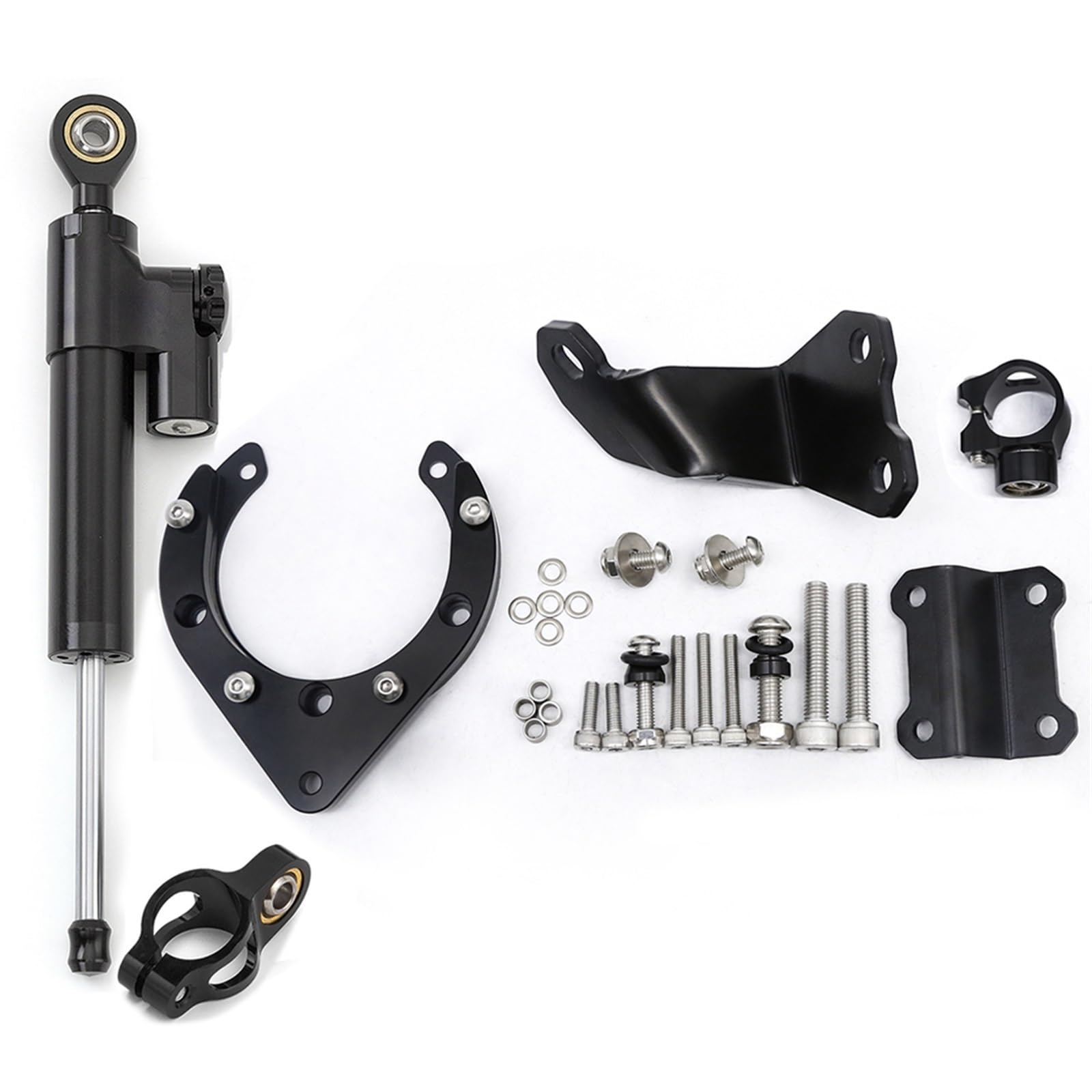 Dämpfer Lenkungsstabilisator CNC Aluminium Carbon Motorrad Lenkung Dämpfer Stabilisator Halterung Montage Unterstützung Kit Halter Für MT07 Für FZ07 2020-2023 Lenkungsdämpfer Motorräder Assy(Type-I) von ATGQBCF