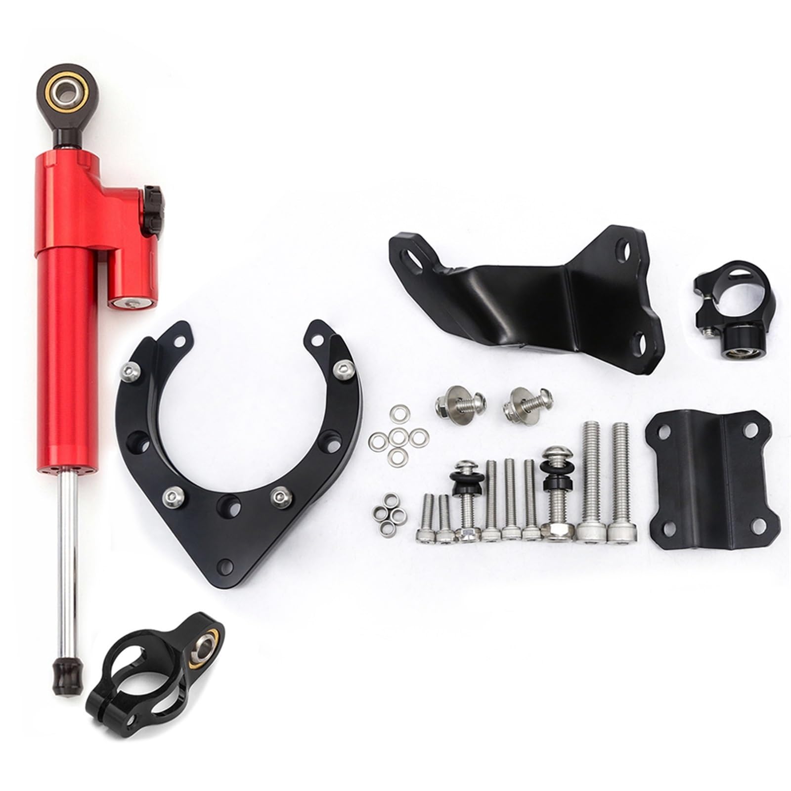 Dämpfer Lenkungsstabilisator CNC Aluminium Carbon Motorrad Lenkung Dämpfer Stabilisator Halterung Montage Unterstützung Kit Halter Für MT07 Für FZ07 2020-2023 Lenkungsdämpfer Motorräder Assy(Type-D) von ATGQBCF