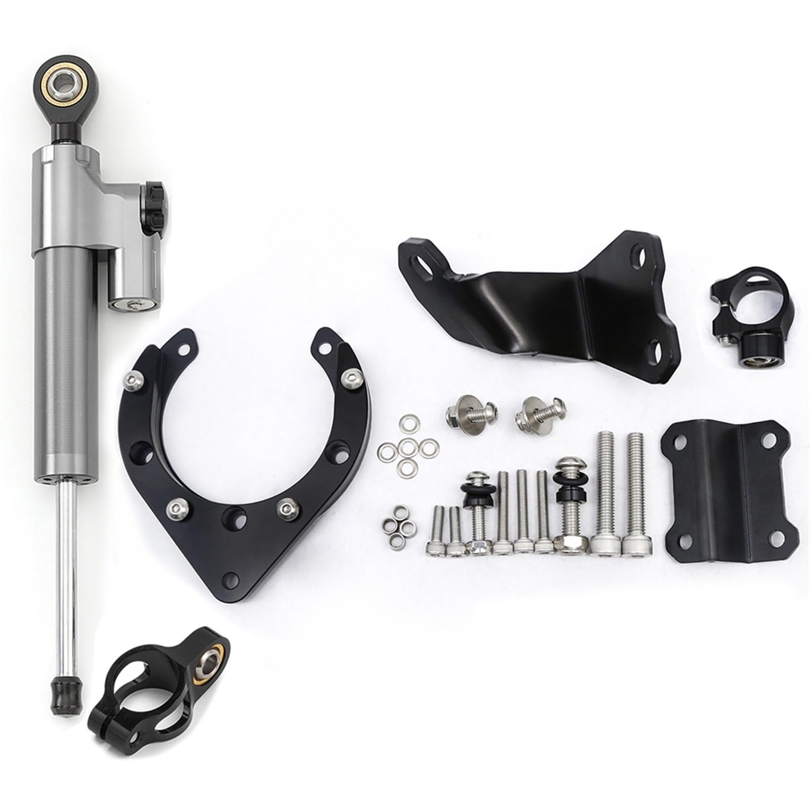 Dämpfer Lenkungsstabilisator CNC Aluminium Carbon Motorrad Lenkung Dämpfer Stabilisator Halterung Montage Unterstützung Kit Halter Für MT07 Für FZ07 2020-2023 Lenkungsdämpfer Motorräder Assy(Type-K) von ATGQBCF