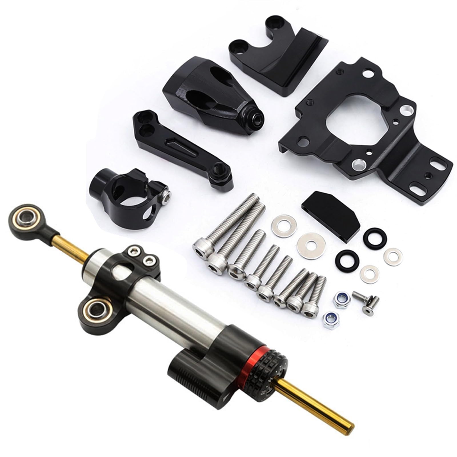 Dämpfer Lenkungsstabilisator CNC Aluminium Motorrad Einstellbare Lenkung Dämpfer Stabilisator Halterung Montage Unterstützung Kit FÜR KAWASAKI Für Z650 2017-2019 Lenkungsdämpfer Motorräder Assy(Type-U von ATGQBCF