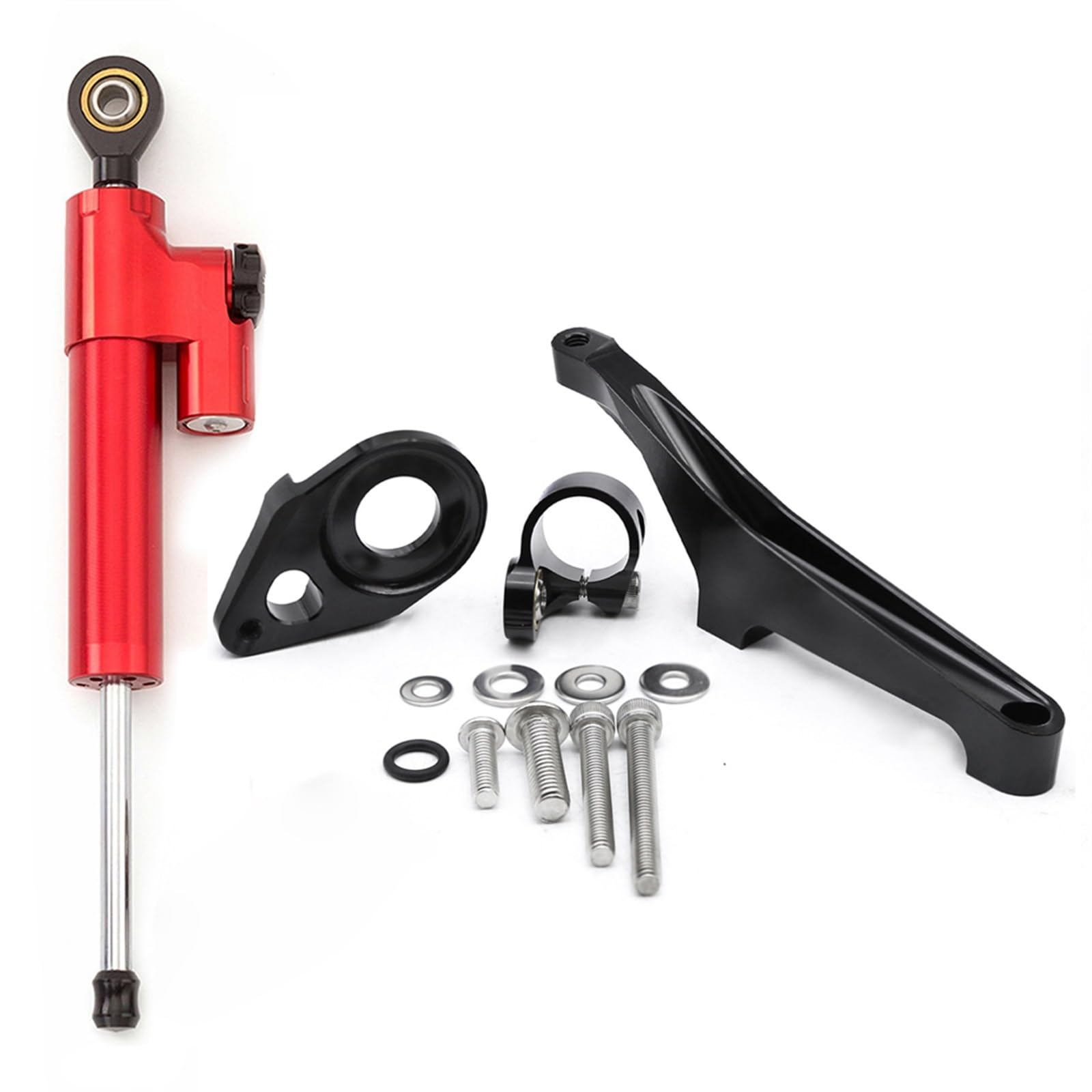 Dämpfer Lenkungsstabilisator CNC Aluminium Motorrad Einstellbare Lenkung Dämpfer Stabilisator Halterung Montage Unterstützung Set FÜR Suzuki Für SV650 2016-2022 Lenkungsdämpfer Motorräder Assy(Red) von ATGQBCF