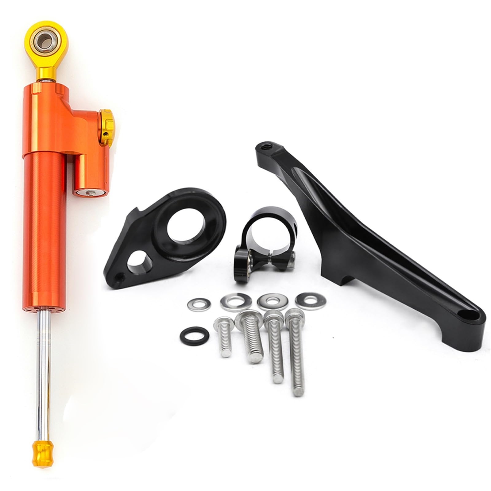 Dämpfer Lenkungsstabilisator CNC Aluminium Motorrad Einstellbare Lenkung Dämpfer Stabilisator Halterung Montage Unterstützung Set FÜR Suzuki Für SV650 2016-2022 Lenkungsdämpfer Motorräder Assy(Orange) von ATGQBCF