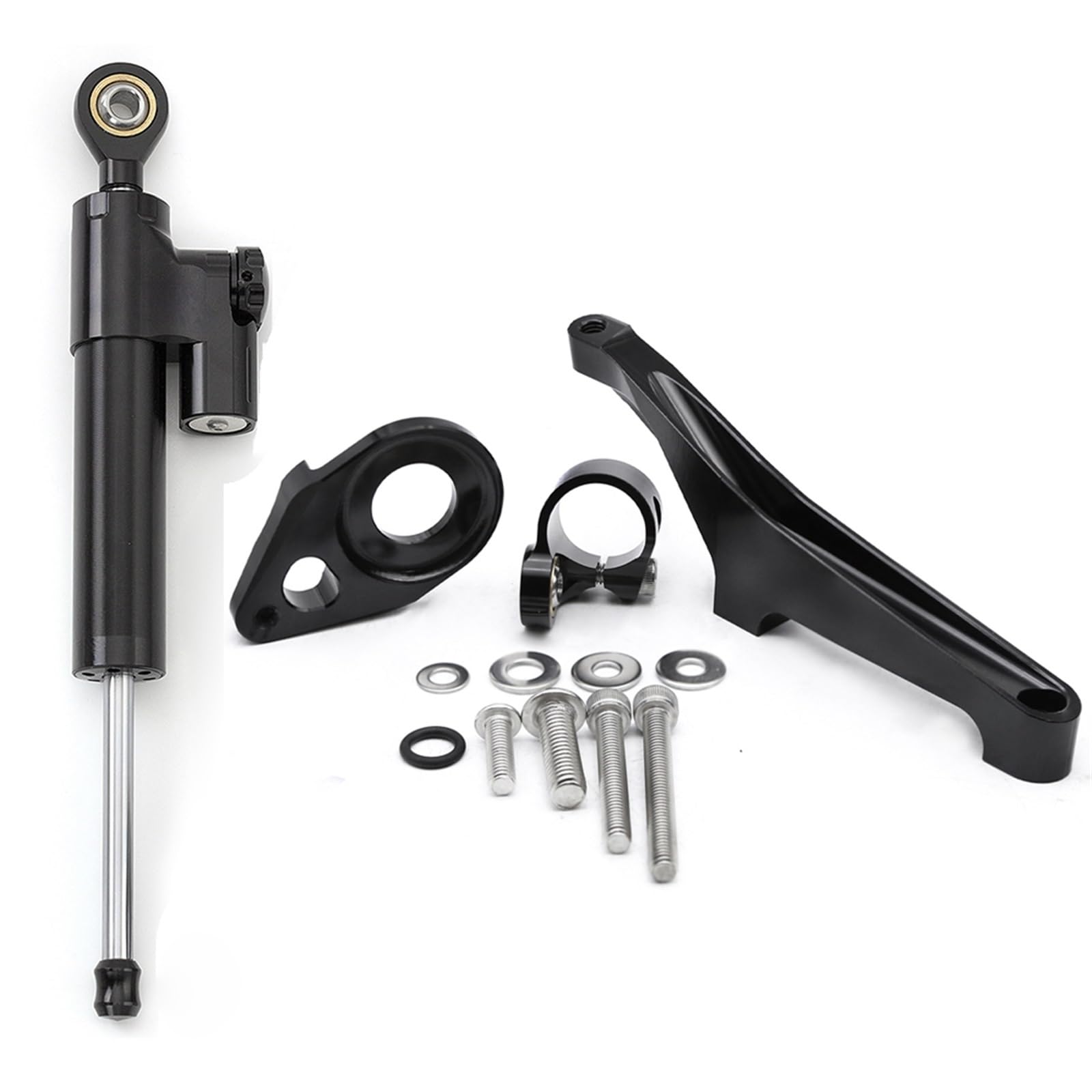 Dämpfer Lenkungsstabilisator CNC Aluminium Motorrad Einstellbare Lenkung Dämpfer Stabilisator Halterung Montage Unterstützung Set FÜR Suzuki Für SV650 2016-2022 Lenkungsdämpfer Motorräder Assy(Black) von ATGQBCF