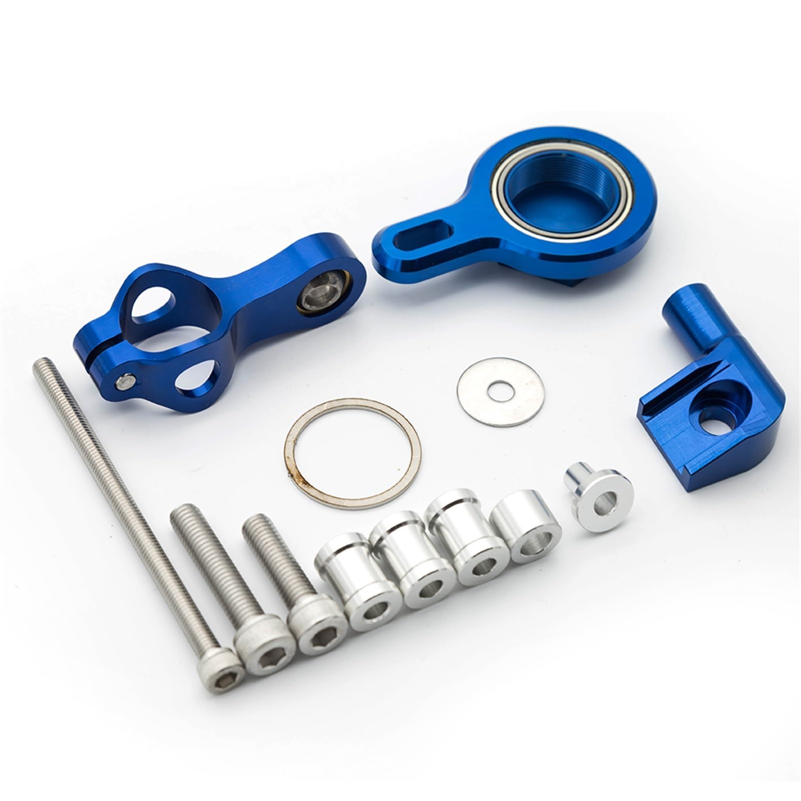 Dämpfer Lenkungsstabilisator CNC Aluminium Motorrad Lenkungsdämpfer Stabilisator Halterung Montage Unterstützung Für YZF R1 Für YZFR1 1998-2001 1999 Lenkungsdämpfer Motorräder Assy(Blue) von ATGQBCF