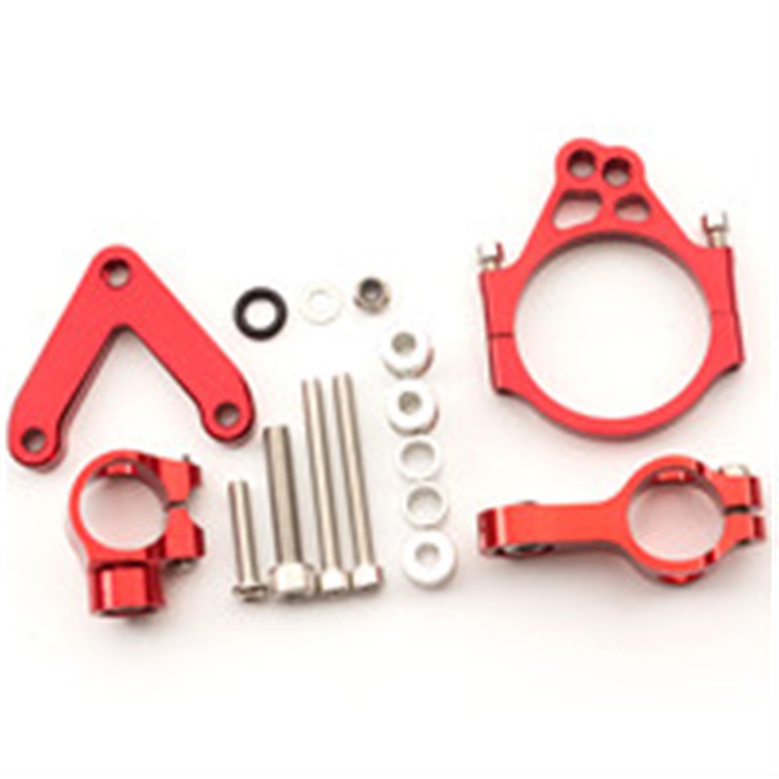 Dämpfer Lenkungsstabilisator CNC Aluminium Motorrad Lenkungsdämpfer Stabilisator Halterung Montage Unterstützung Kit Halter Für Ducati 848 2008-2010 2009 Lenkungsdämpfer Motorräder Assy(Red) von ATGQBCF