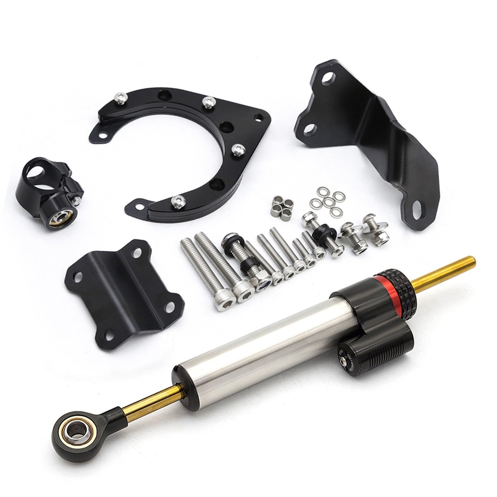 Dämpfer Lenkungsstabilisator CNC Faser Carbon Lenkungsdämpfer Halterung Montage Unterstützung Kit Zubehör FÜR MT-07 Für MT07 Für FZ07 2020-2023 Lenkungsdämpfer Motorräder Assy(Damper n Bracket B) von ATGQBCF