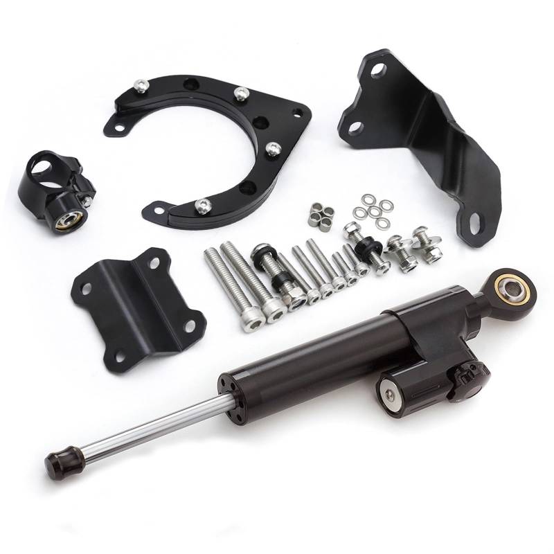 Dämpfer Lenkungsstabilisator CNC Faser Carbon Lenkungsdämpfer Halterung Montage Unterstützung Kit Zubehör FÜR MT-07 Für MT07 Für FZ07 2020-2023 Lenkungsdämpfer Motorräder Assy(Damper n Bracket C) von ATGQBCF