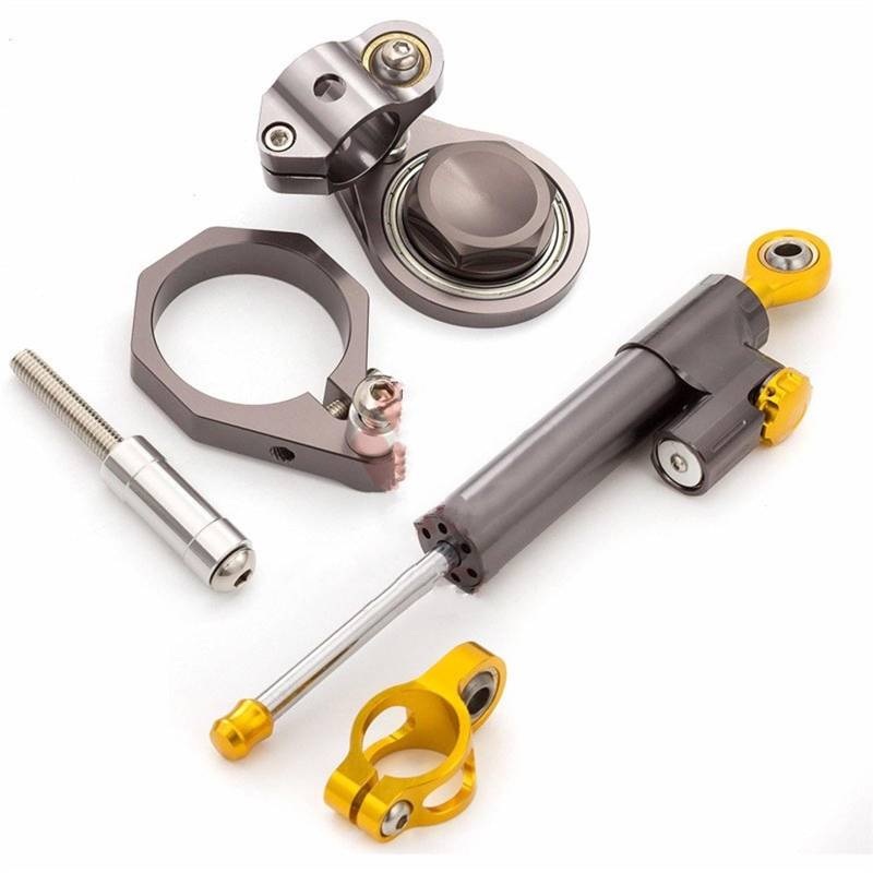 Dämpfer Lenkungsstabilisator CNC Stabilisieren Lenkungsdämpfer Halterung Montagesatz Unterstützung Für Suzuki Für GSXR 1000 2007-2008 GSXR600 Für GSXR750 2006-2010 Lenkungsdämpfer Motorräder Assy(Gray von ATGQBCF