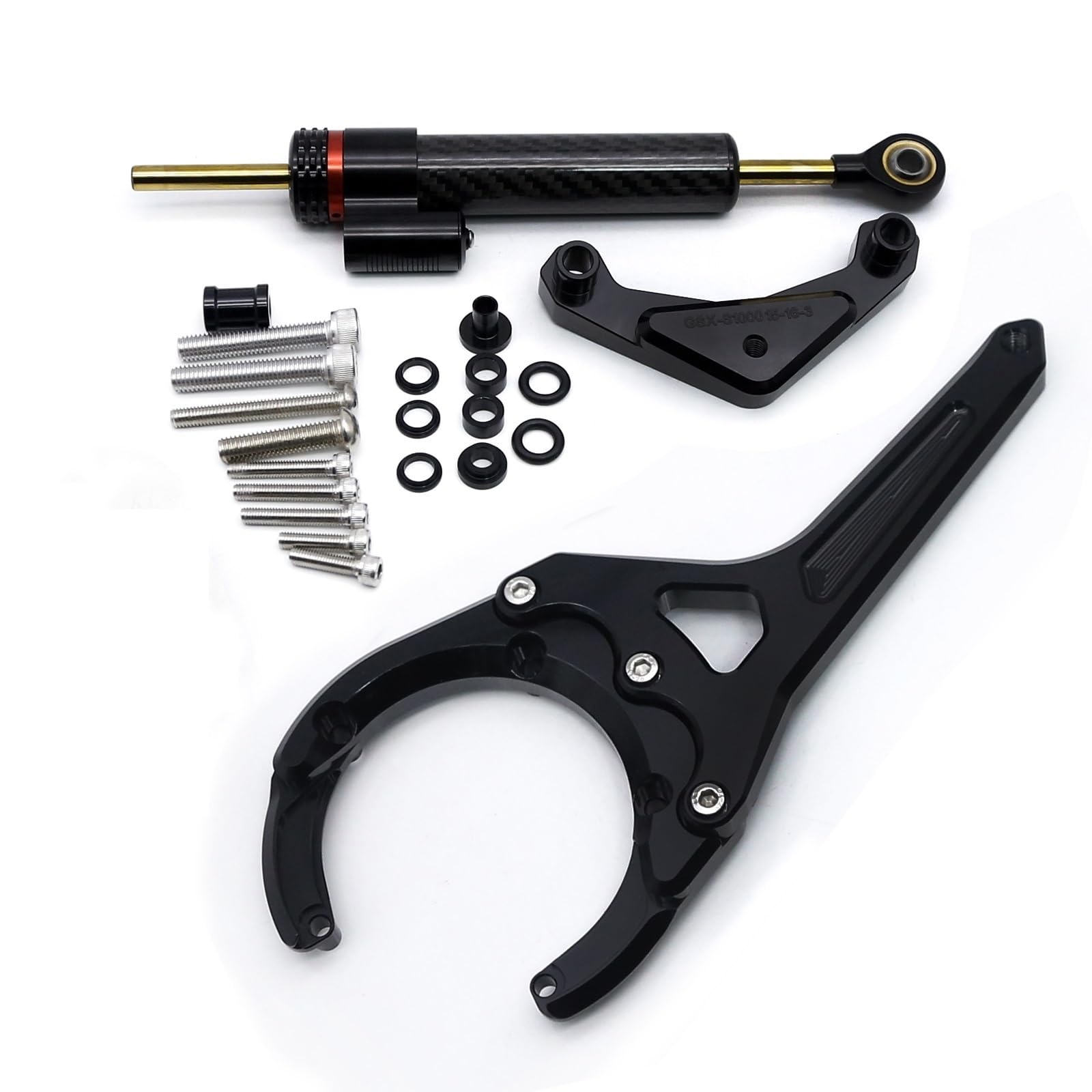 Dämpfer Lenkungsstabilisator Carbon Lenkungsdämpfer Stabilisator Halterung Montagesatz Für Suzuki Für GSX-S1000GT GSX S1000 GT Für GSX-S 1000 GSXS1000 2022 2023 2024 Lenkungsdämpfer Motorräder Assy(Da von ATGQBCF