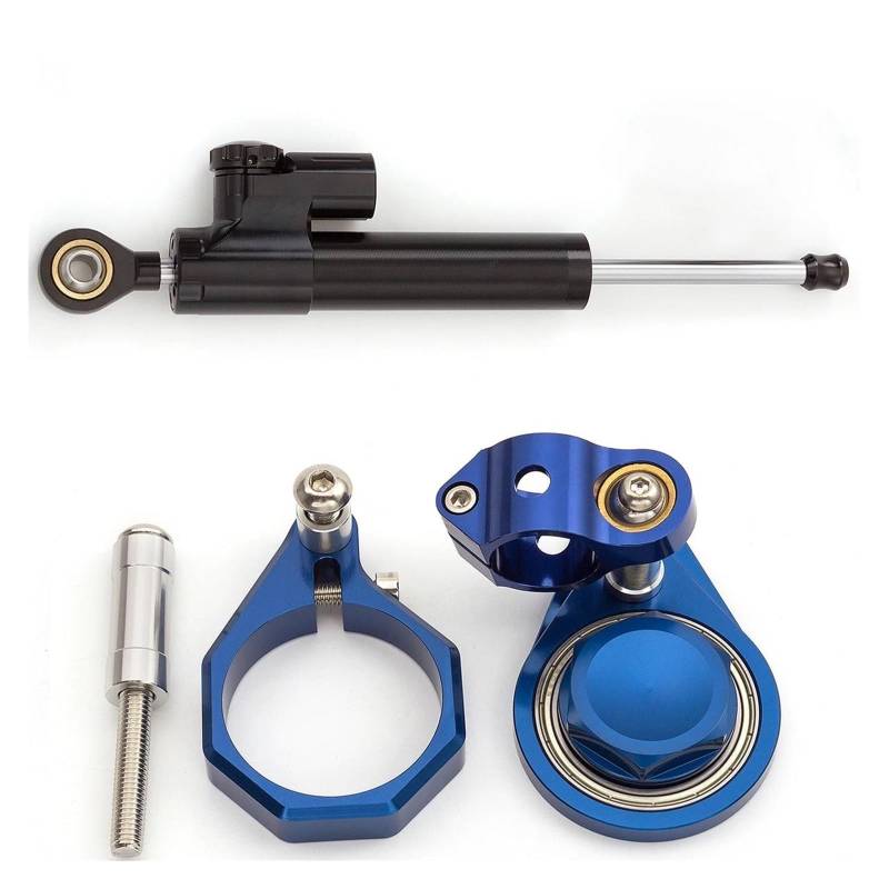 Dämpfer Lenkungsstabilisator Dämpfer Halterung Mount Kit Einstellbare Motorrad Lenkung Stabilisator Für Suzuki Für GSXR600 2006 Lenkungsdämpfer Motorräder Assy(Blue) von ATGQBCF