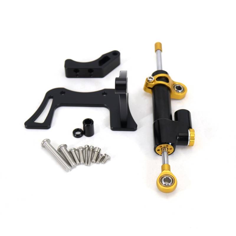 Dämpfer Lenkungsstabilisator Elektrische Roller Zubehör Anti Vibration Anti Jitter Für Dualtron Für Donner 2 Ll Lenkung Stabilisator Dämpfer Kit Lenkungsdämpfer Motorräder Assy(Black Gold Set) von ATGQBCF