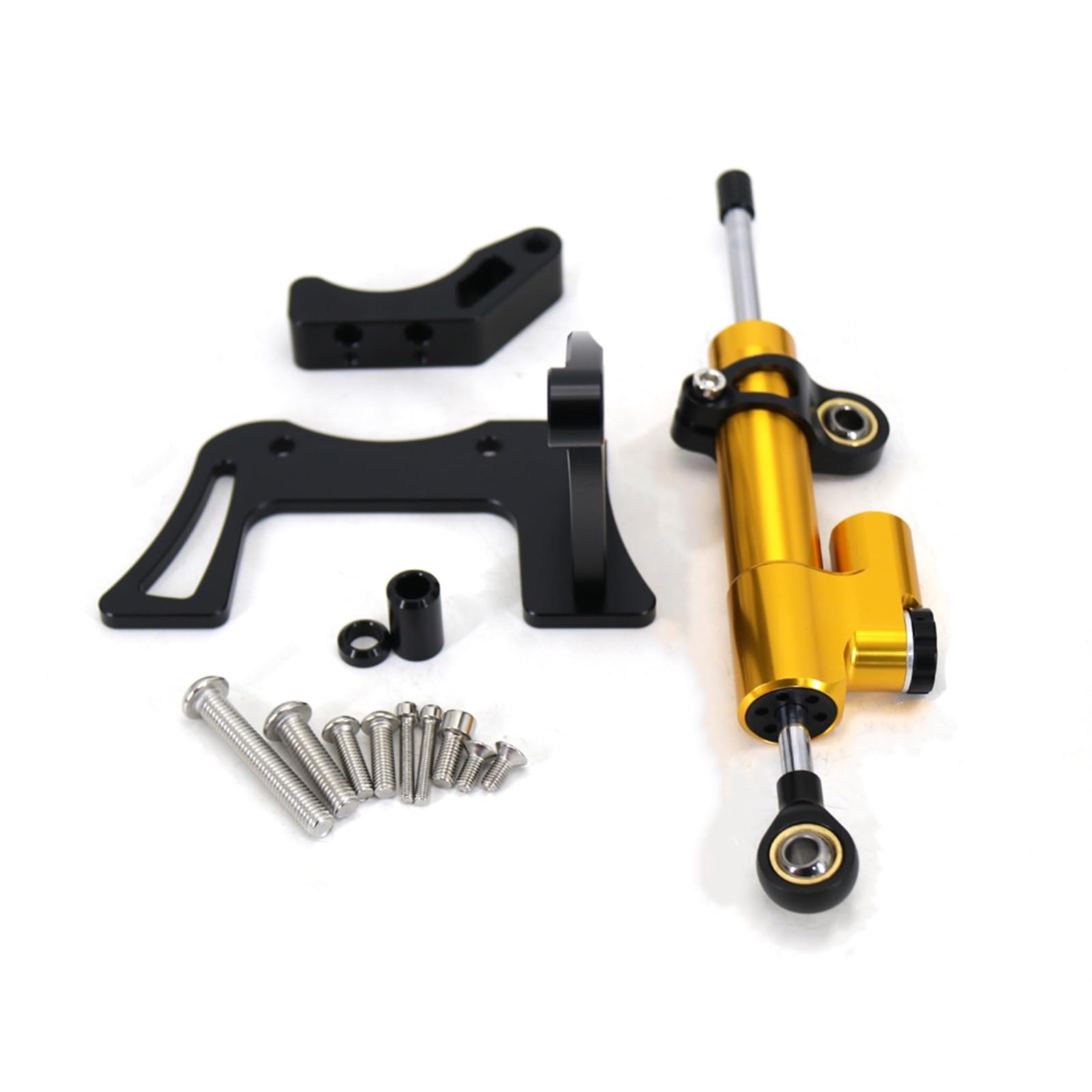 Dämpfer Lenkungsstabilisator Elektrische Roller Zubehör Anti Vibration Anti Jitter Für Dualtron Für Donner 2 Ll Lenkung Stabilisator Dämpfer Kit Lenkungsdämpfer Motorräder Assy(Gold Black Set) von ATGQBCF