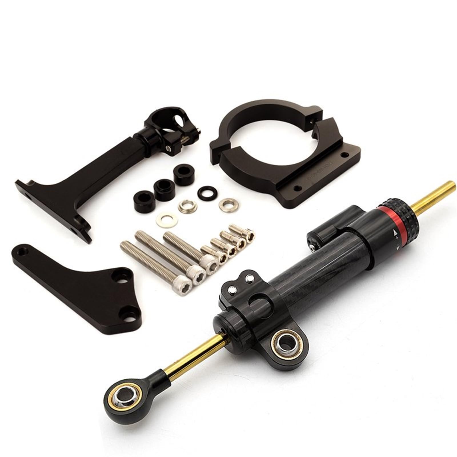 Dämpfer Lenkungsstabilisator Faser Carbon Lenkungsdämpfer Stabilisator Motorrad Dämpfer Halterung Unterstützung Kit Für Kawasaki Für ER6N ER6F ER-6N ER-6 2006-2008 Lenkungsdämpfer Motorräder Assy(Type von ATGQBCF