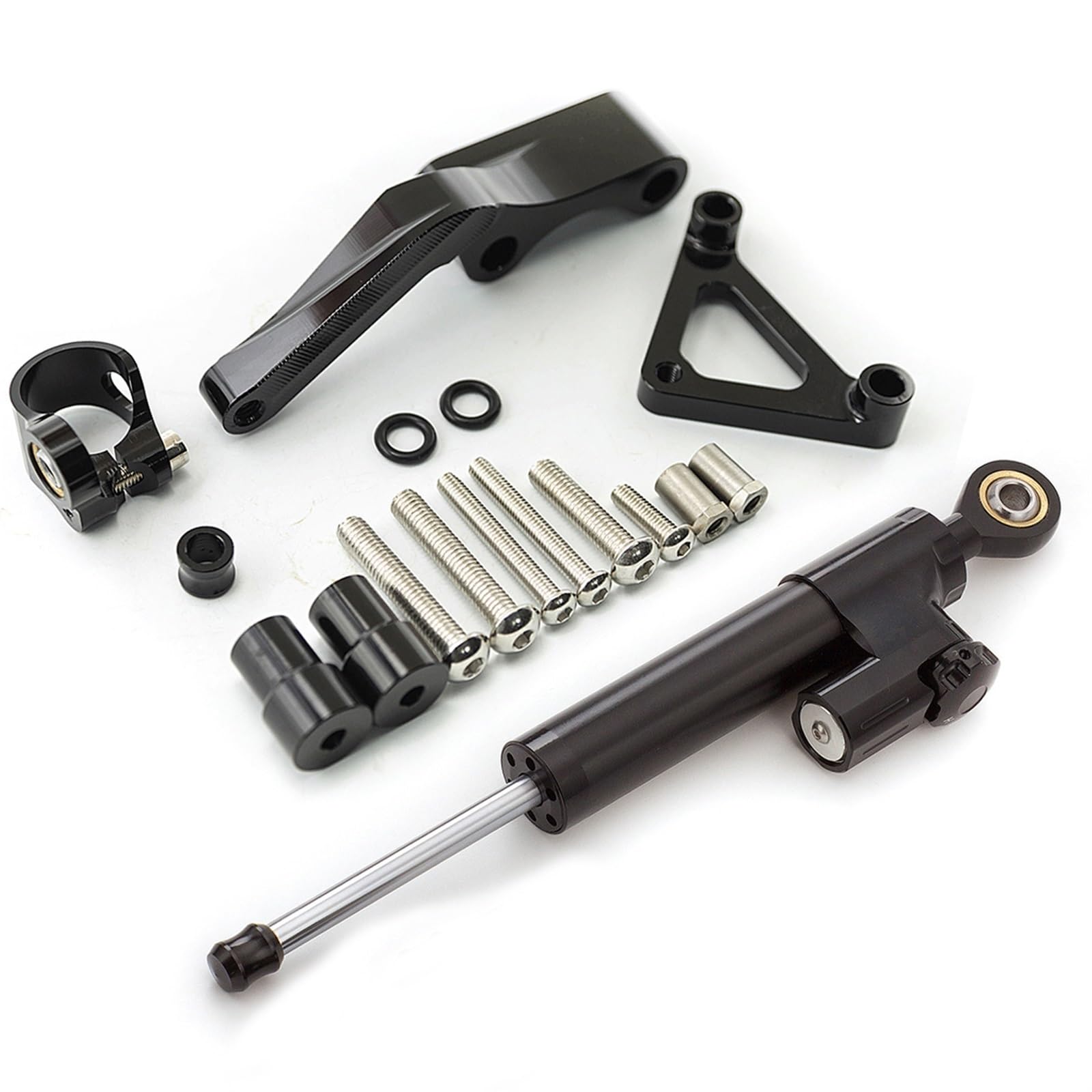 Dämpfer Lenkungsstabilisator Faser Carbon Lenkungsdämpfer Stabilisator Motorrad Dämpfer Montagehalterung Unterstützung Kit Zubehör Für Ducati Für Monster 696 Lenkungsdämpfer Motorräder Assy(Type-E) von ATGQBCF