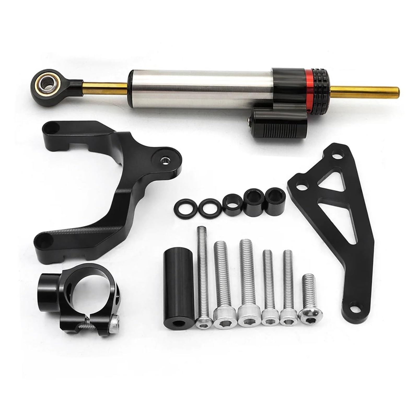 Dämpfer Lenkungsstabilisator Fiber Cabon Lenkungsdämpfer Stoßdämpfer Montagehalterung Kit FÜR Suzuki Für GSR750 2011-2015, Für GSR600 2006-2010 Lenkungsdämpfer Motorräder Assy(Damper n Bracket G) von ATGQBCF