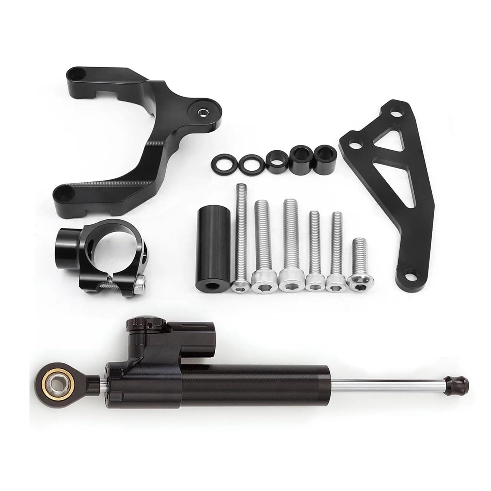 Dämpfer Lenkungsstabilisator Fiber Cabon Lenkungsdämpfer Stoßdämpfer Montagehalterung Kit FÜR Suzuki Für GSR750 2011-2015, Für GSR600 2006-2010 Lenkungsdämpfer Motorräder Assy(Damper n Bracket A) von ATGQBCF